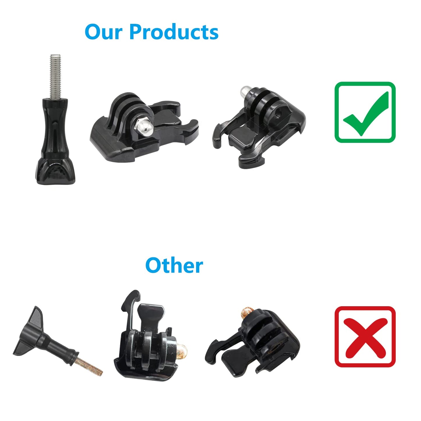 Quick Release Buckle Clip Basic Base Mount Kit, Compatible with Gopro Hero13/12/11/10/9/8/7/6/5/4/3+/3 DJI Osmo Action, AKASO, SJCAM Action Camera(6