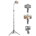 UBeesize 88’’ Flexible Phone Tripod with 14.95’’ Gooseneck, Remote and Phone Holder, Overhead Cell Phone Stand?Selfie Stick for Video Recording