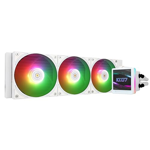 Thermalright Grand Vision 360 ARGB White CPU AIO Cooler,PC 360 Specification Water Cooler System,IPS LCD Screen with 480x480 Resolution