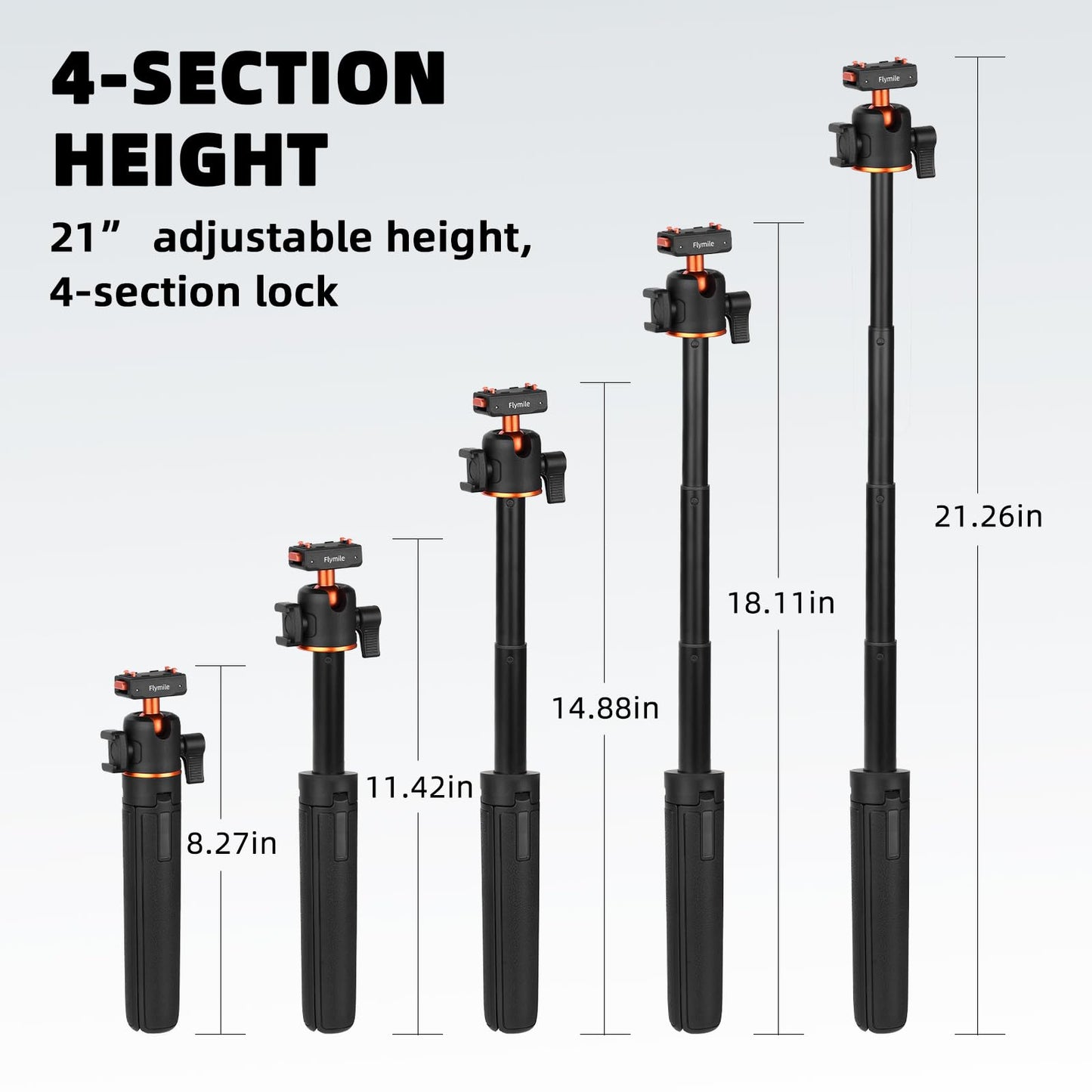 Tripod for Insta360 X5 ACE Pro 2, 21” Selfie Stick Quick Release Extension Rod Mini Table Desk Portable Handle Grip Stand with Cold Shoe for Insta 360