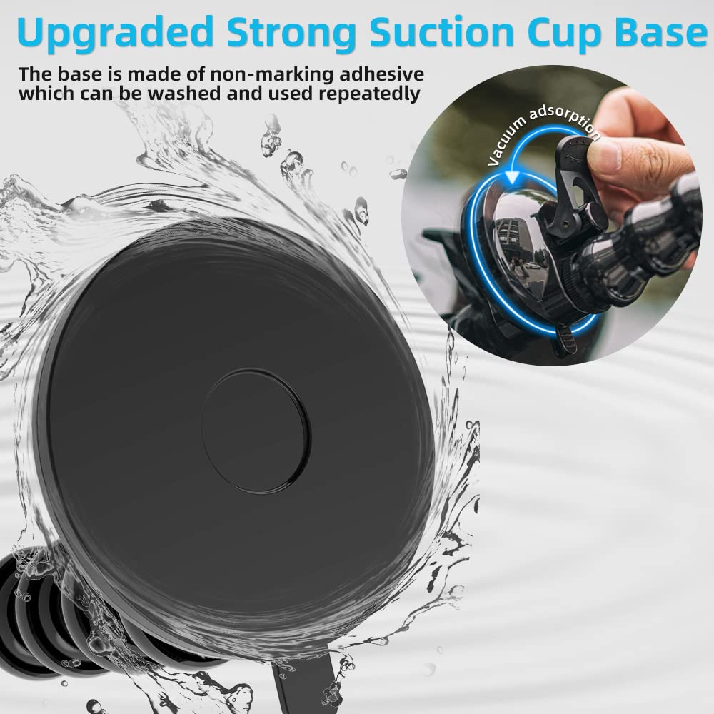 SUREWO Flexible Gooseneck Suction Cup Camera Car Mount Compatible with Gopro Hero 13 Black,Hero 12/11/10/9/8/7/6/5 Black,DJI Osmo Action 5