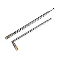 X-SHIYUN 1 Pair AM FM Radio Universal Antenna, 51cm/2inch Length, 6 Section Telescopic Stainless Steel Replacement Antenna Aerial for Radio TV.