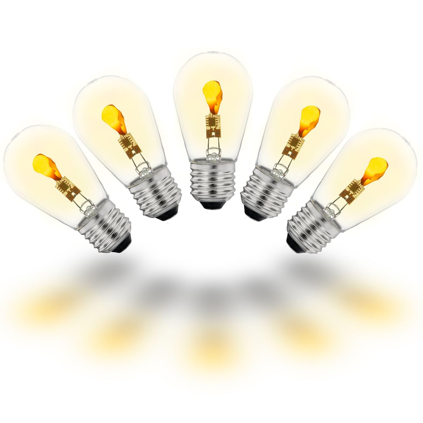 Festive Living Flicker Flame S14 LED Light Bulbs, 5 Pack, Ultra Warm Tone