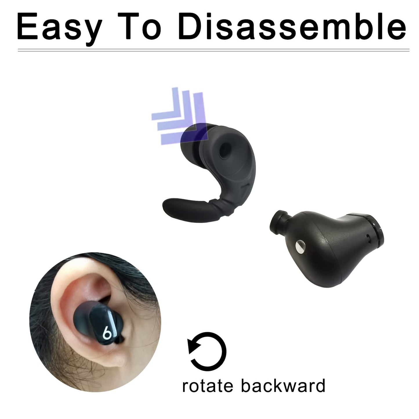Anti-Slip Ear Hooks & Ear Tips for Beats Studio Buds Replacement