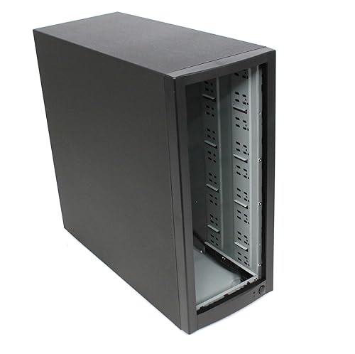 DupliM External 9-Bay Duplicator Case Enclosure Tower for DVD CD Blu-ray HDD USB - Includes 400-Watt UL Power Supply