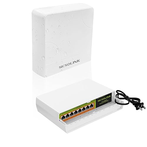 Gigabit POE Switch Waterproof 8 Port,Power Over Ethernet Total 120w, 1000Mbps, Compliant with IEEE802.3af/at, Outdoor POE+ Network Switch Plug & Play