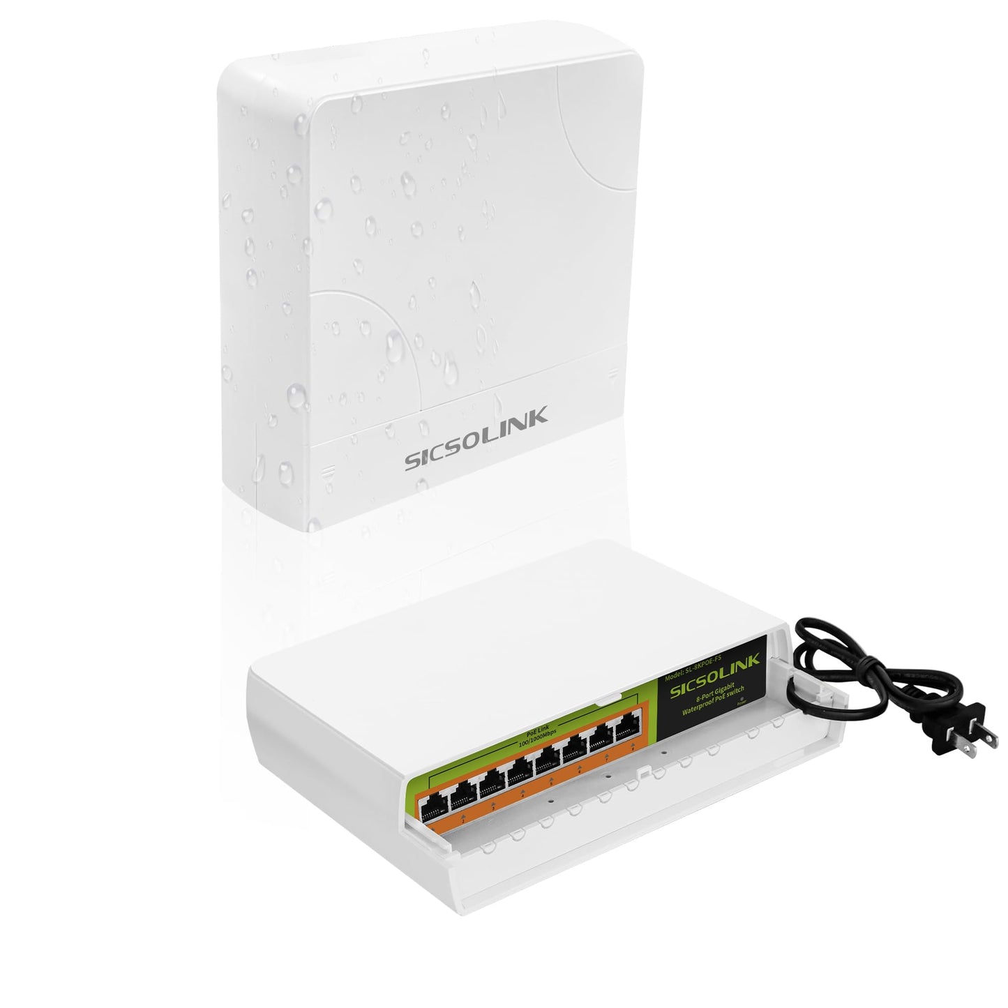 Gigabit POE Switch Waterproof 8 Port,Power Over Ethernet Total 120w, 1000Mbps, Compliant with IEEE802.3af/at, Outdoor POE+ Network Switch Plug & Play