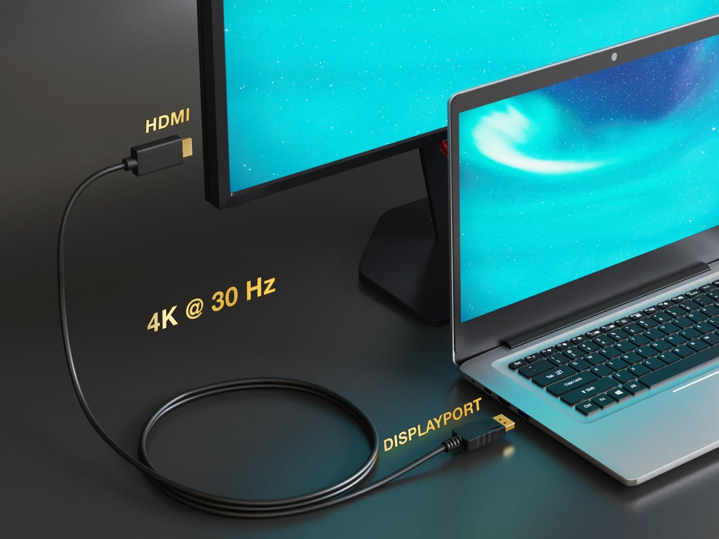 Cable Leader Gold Plated Premium DisplayPort to HDMI Male to Male Cable (10 Feet)