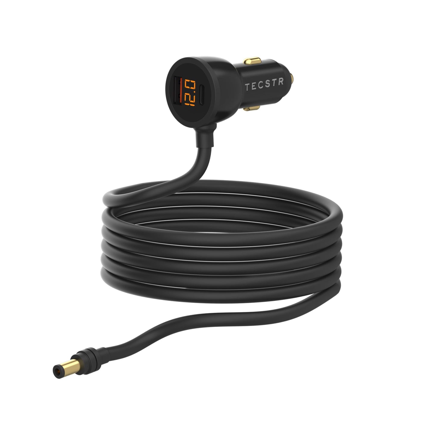 TECSTR 3 in 1 Car Charger for Starlink Mini DC Power Cable Adapter 12V-24V w/Digital Display, Durable USB-C 40W & USB 35W Ports for Trucks and Cars