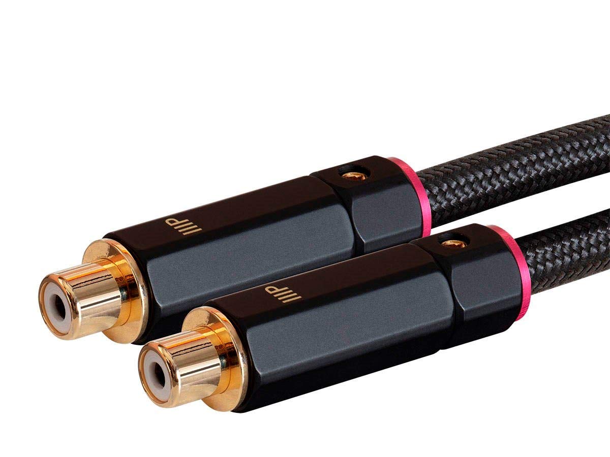 Monoprice 1-Male to 2-Female RCA Y-Adapter - 1 Feet - Black | Gold Plated Connectors, Double Shielded With Copper Braiding - Onix Series, 12 Inch
