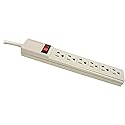 Compucessory Products - Power Strip, 6 Outlet, Built-in Circuit Breaker, 15' Cord, Gray - Sold as 1 EA - Six-Outlet Power Strip Features a Built-in