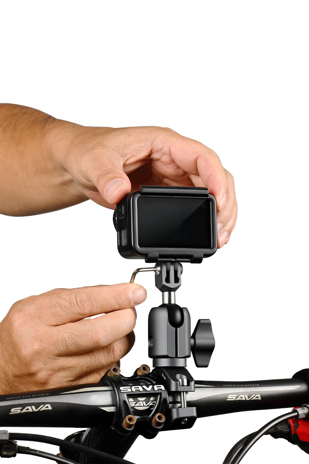 FANAUE Action Camera Universal Ball Adapter with Handlebar Clamp Mount U-Bolt Base,B Size 1" Ball Compatible Gopro Hero Series/AKASO/DJI/Action Camera