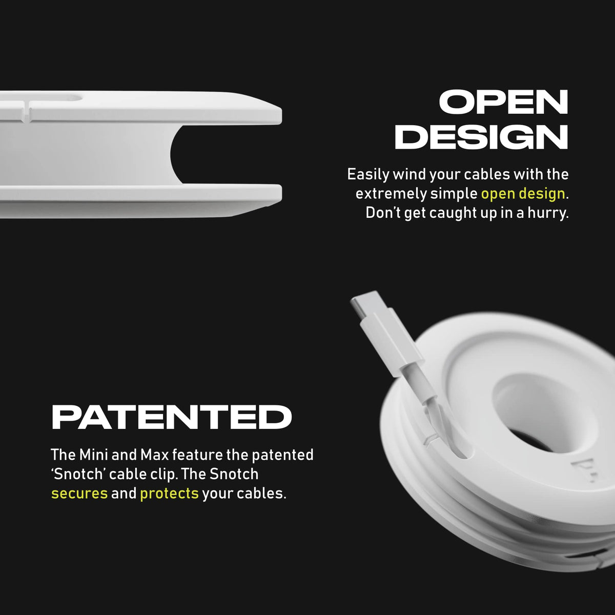 Side Winder Mini and Max Headphone, Earbud and Charging Cable Winder and Organizer Perfect for Wrapping Earbuds and Cords for Travel and Organization