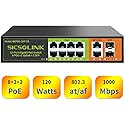 8 Ports Gigabit PoE+ Switch with 2 Uplink & 2 SFP Ports,1000Mbps PoE Ethernet Unmanaged Network Switch,120W, Plug & Play, Suitable for Access Point-AP