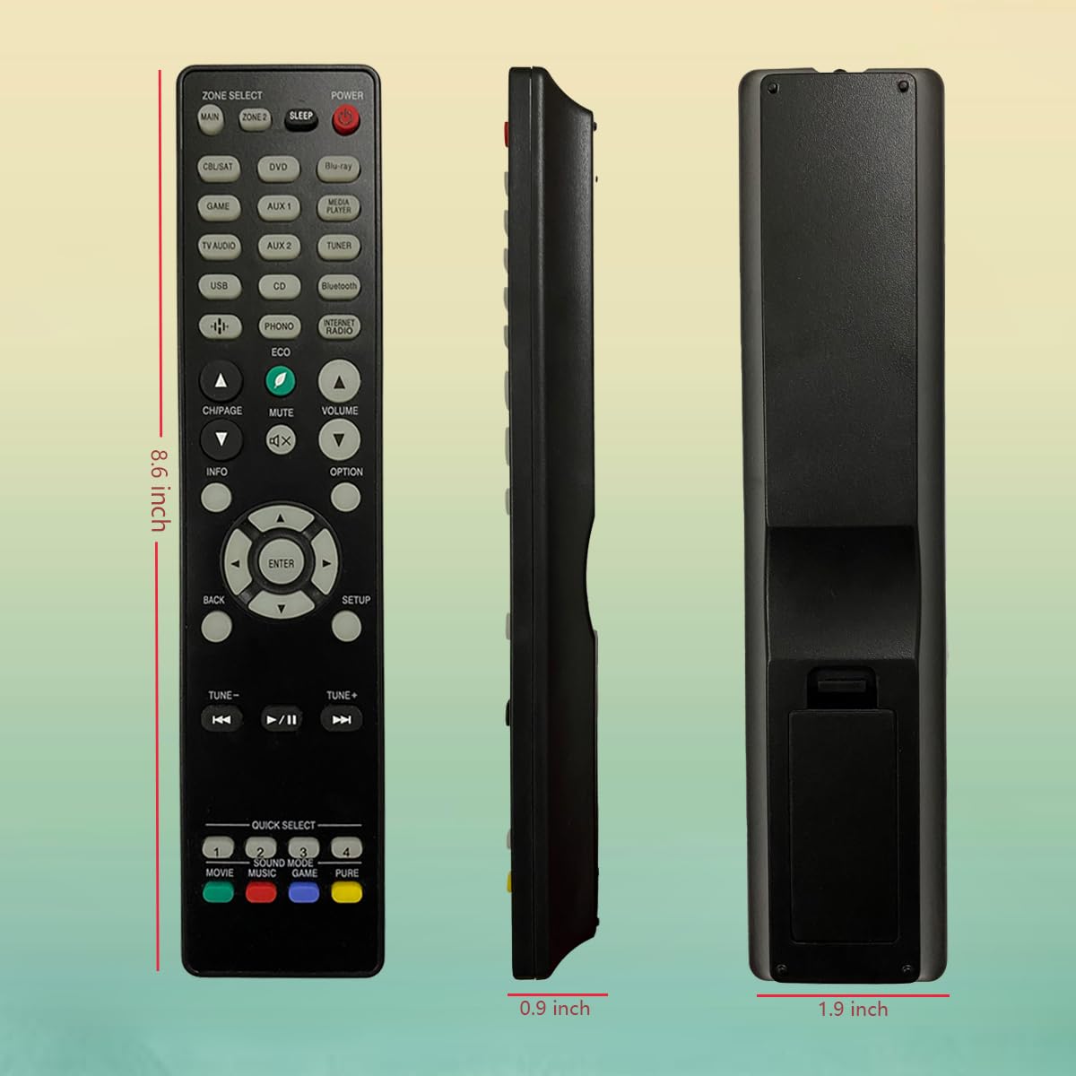 Replacement Remote Control for Denon Ultra Home Theater AV Receiver AVR-X250BT RC-1254 AVR-X580BT RC-1259 DRA-800H DRA-900H RC-1257 AVR-S770H