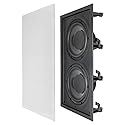 OSD Black Nero IWSDUAL8 in Wall 300W Subwoofer Dual 8" Graphite Cones Magnetic Grill