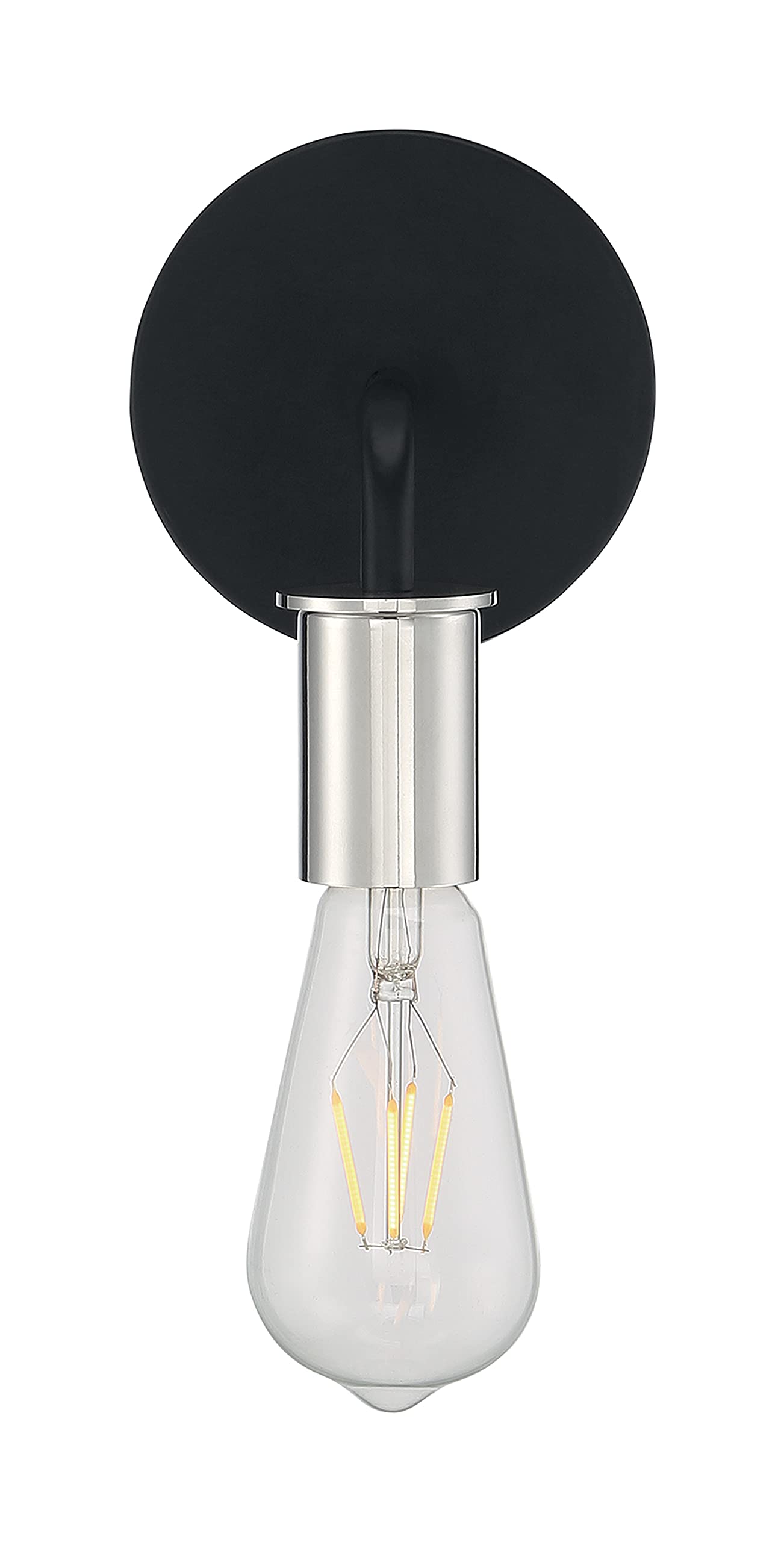 Nuvo Lighting 60-7351 Transitional One Light Wall Sconce from Ryder Collection in Black Finish,
