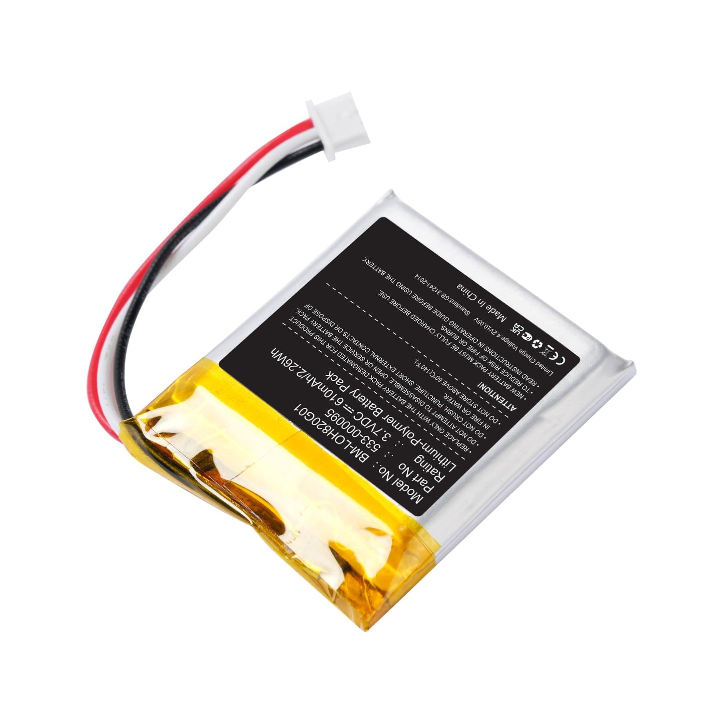 Estry 610mAh Battery Replacement for Logitech H820e 533-000095