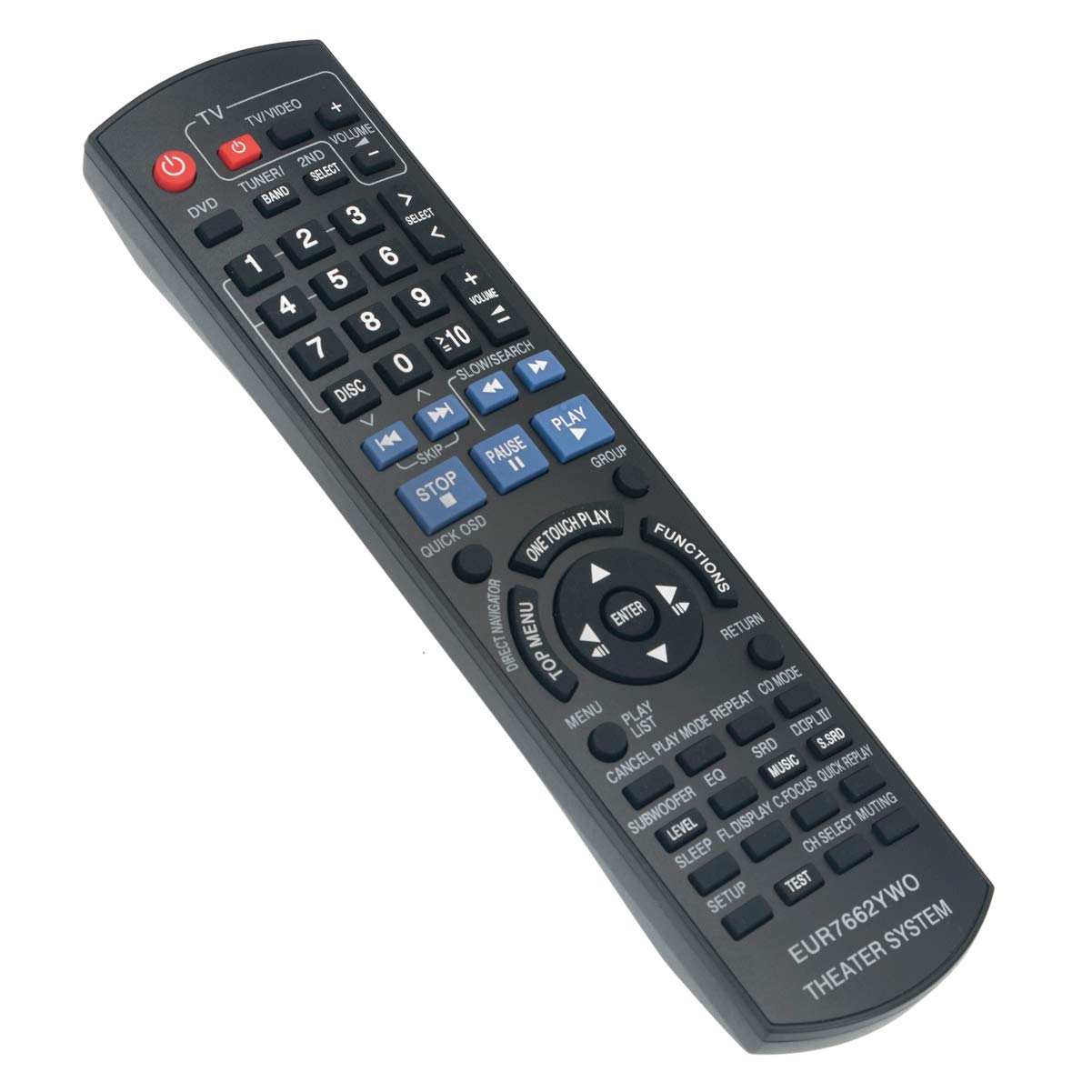 EUR7662YW0 Replacement Remote Control Applicable for Panasonic SC-PT750 SA-PT750P SA-PT750PC SC-PT753 SA-PT753 DVD Home Theater Sound System