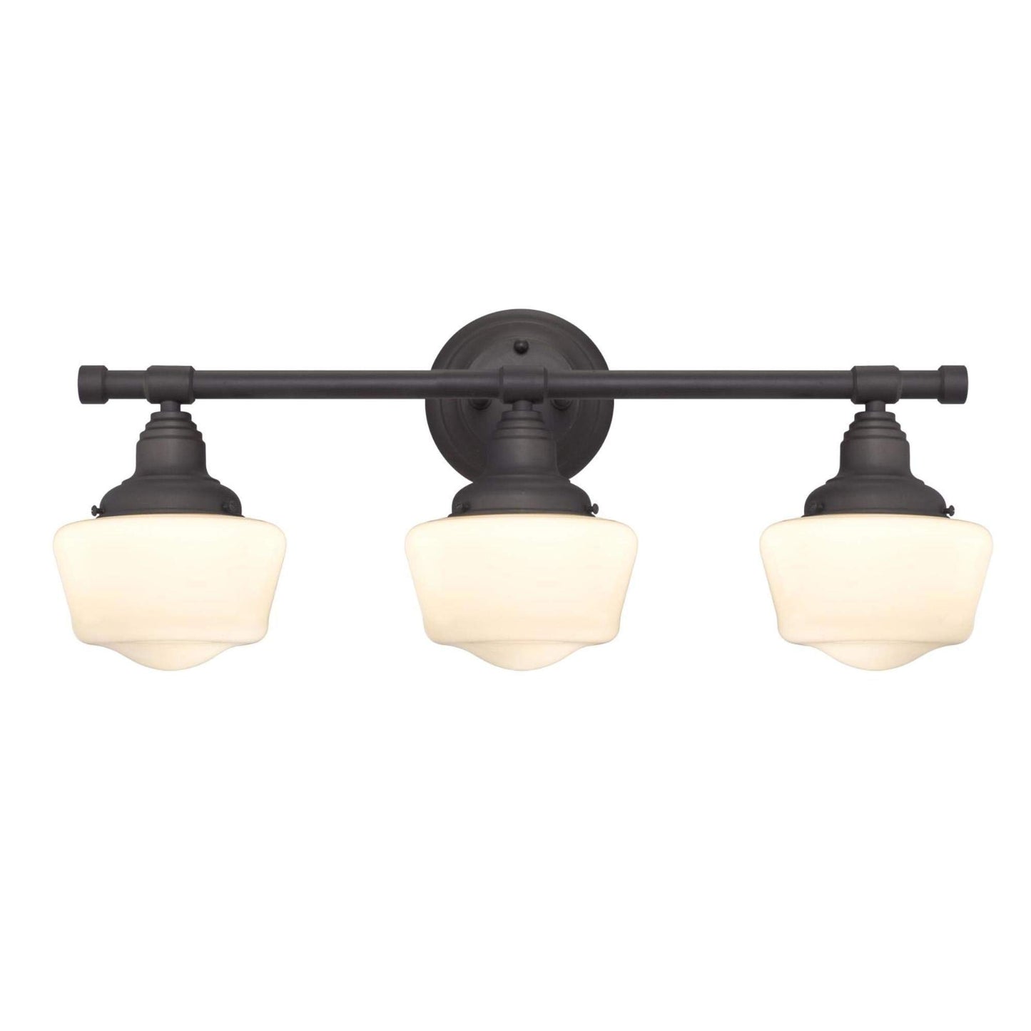Westinghouse 6342100 Scholar Three-Light Indoor Wall Fixture, Oil Rubbed Bronze Finish with White Opal Glass , Oil-rubbed Bronze