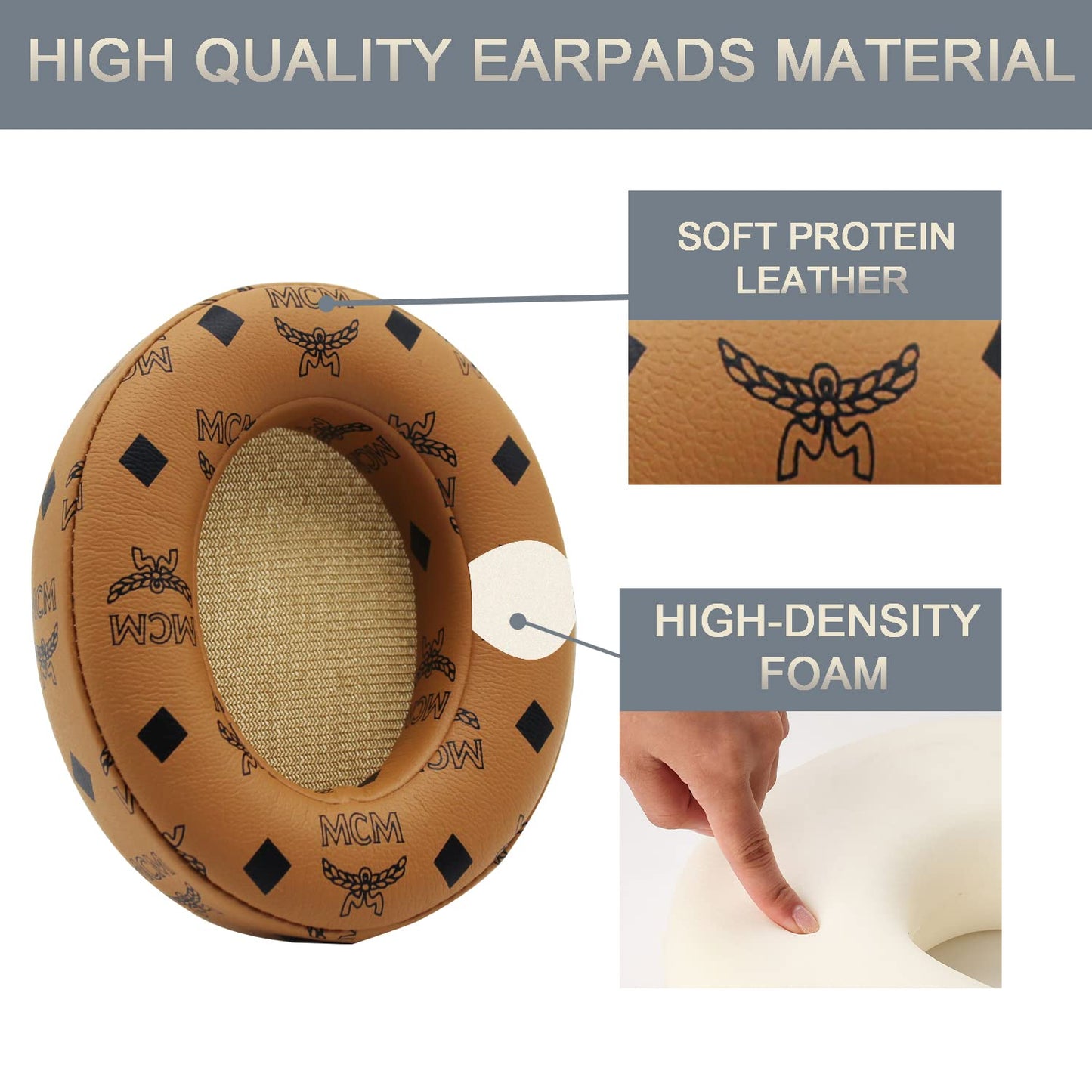 Replacement Ear Pads Protein PU Leather Ear Cushion Compatible with Beats by Dr.Dre Studio 2.0 Studio 3 B0500 B0501 Wired Wireless Over-Ear Headphones