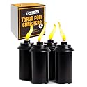 Backyadda Torch Replacement Canisters (16 oz). Compatible with Tiki Torches. Easy Fill Opening. 4-Pack Standard Metal (Without Caps)