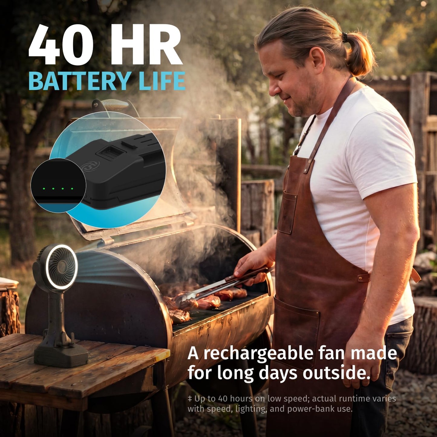 CANE5 Rechargeable Portable Fan, Built For Outdoors, Camping, Sports, Beach