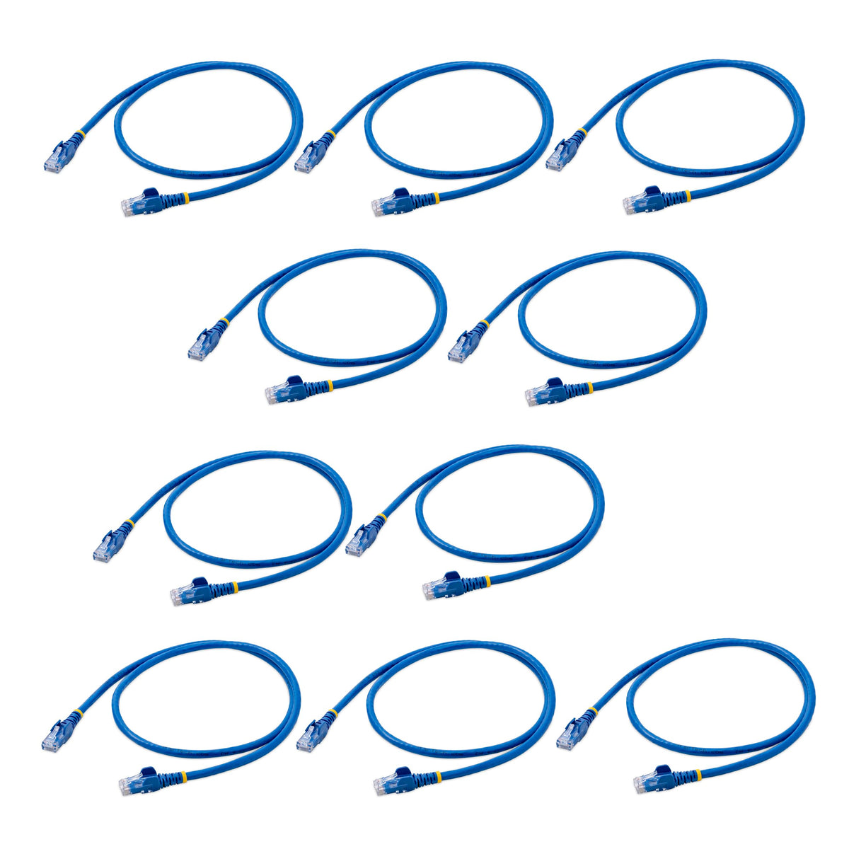 StarTech 3ft Cat6 Snagless Cable, 10 Pack, Blue (N6PATCH3BL10PK)