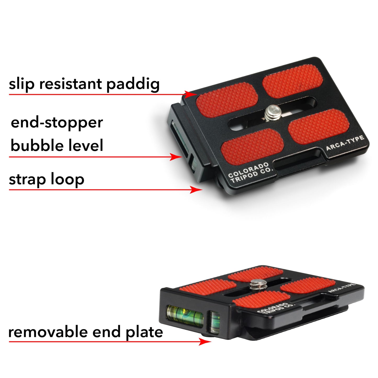 Colorado Tripod Arca Plates 60mm Universal Arca Swiss Quick Release Plate for Tripod Ball Head with Hand-Adjustable Stainless Steel Screw & Removable
