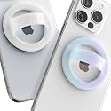 2-Pack Magnetic Phone Grip Holders Compatible with MagSafe, Soft-Touch Silicone Finger Loops for iPhone, Comfortable and Secure Fit (Clear Sparkle
