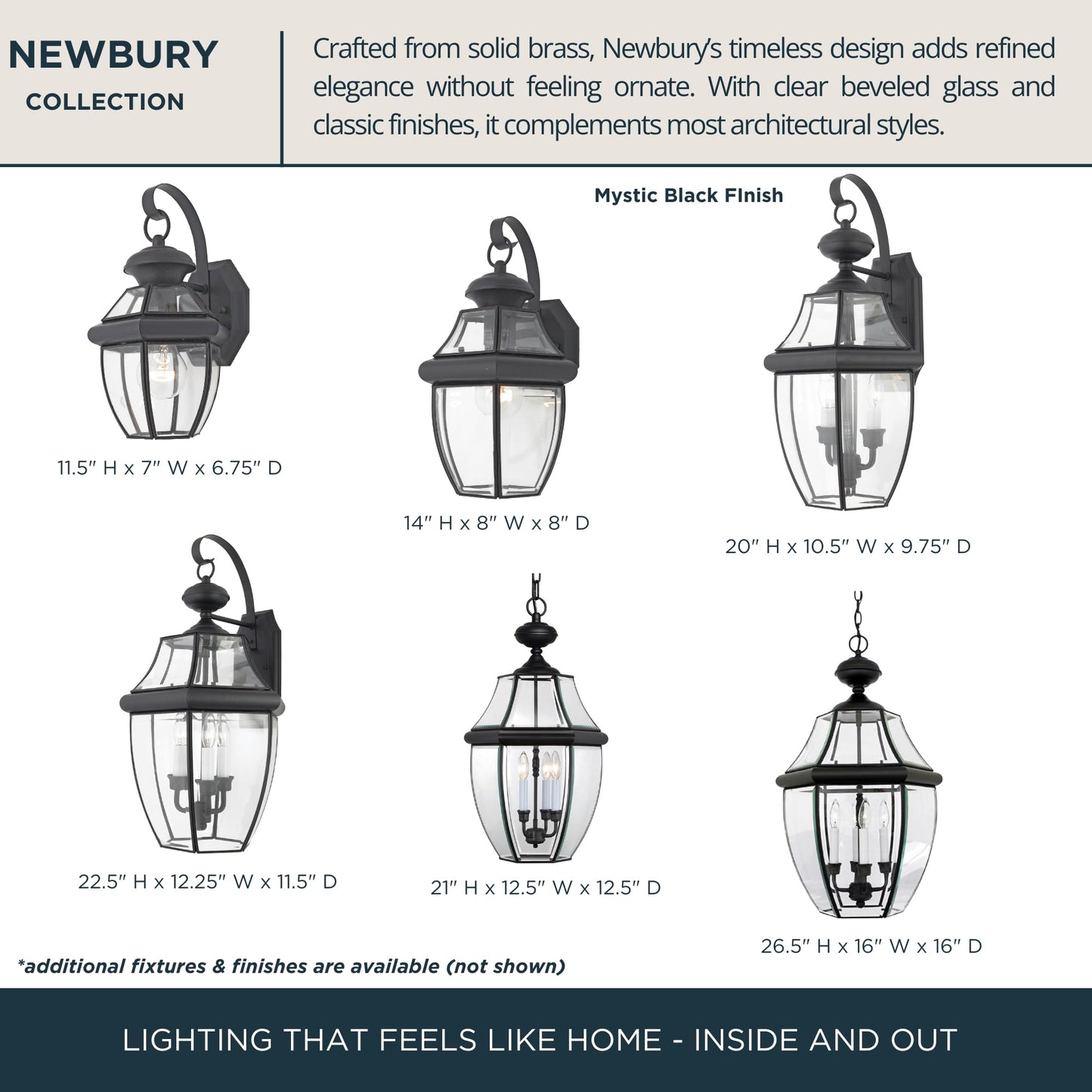 Quoizel Newbury 21" Outdoor Post Lantern, 2-Light Mystic Black with Clear Beveled Glass, E12 Base, French Country Style