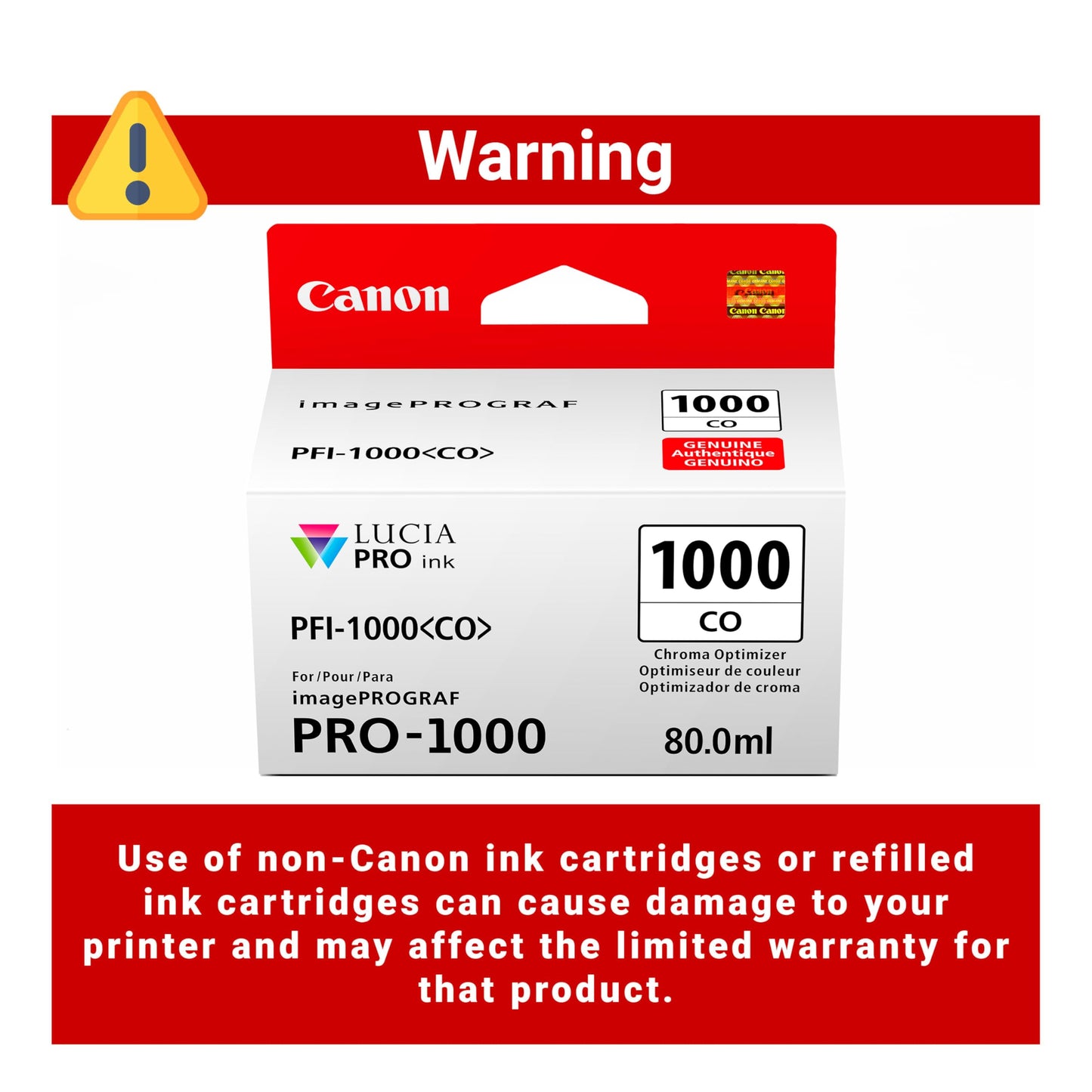 Canon PFI-1000 Genuine Chroma Optimizer Ink Tank, Compatible with ImagePROGRAF PRO-1000 Printers