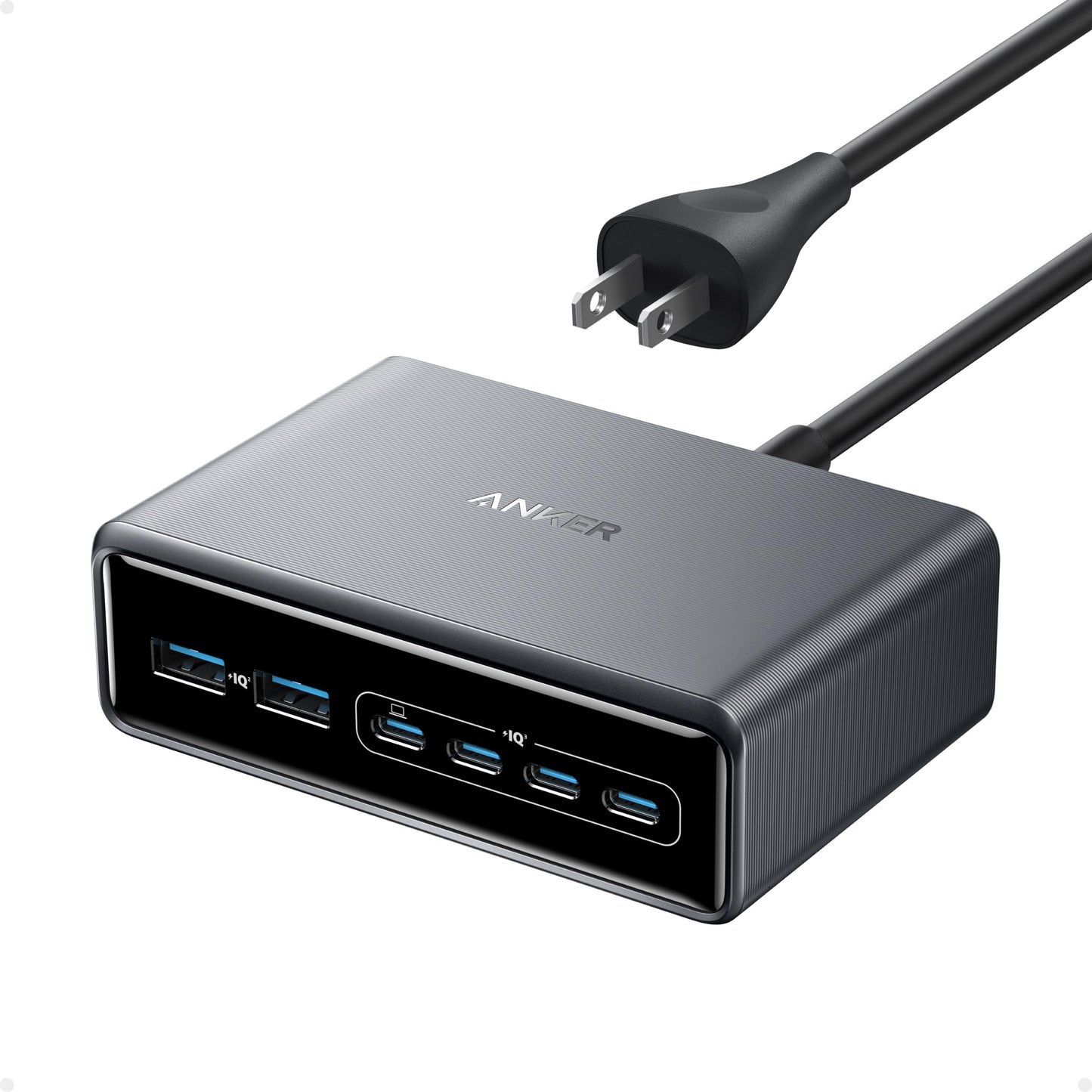 Anker Prime Charging Station, 200W 6-Port GaN Desktop Charger, Fast Charging USB C Charger for Multiple Devices, Compatible with iPhone, Galaxy