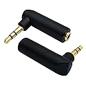 AAOTOKK 3.5mm Jack Adapter 90 Degree Right Angled 3 Poles 3.5mm TRS Audio Stereo Male to Female Connector Extension Adapter(2 Pack/3 Pole)