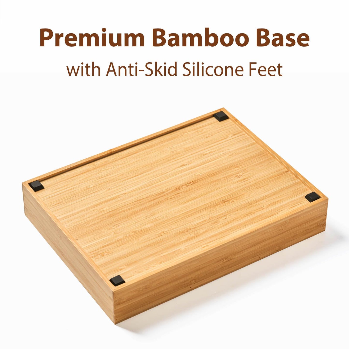 Umilife Office Desk Organizer for Drawer and Desktop, Customizable Deep Compartments, Bamboo Tray for Office Supplies Stationery, 7" x 12"