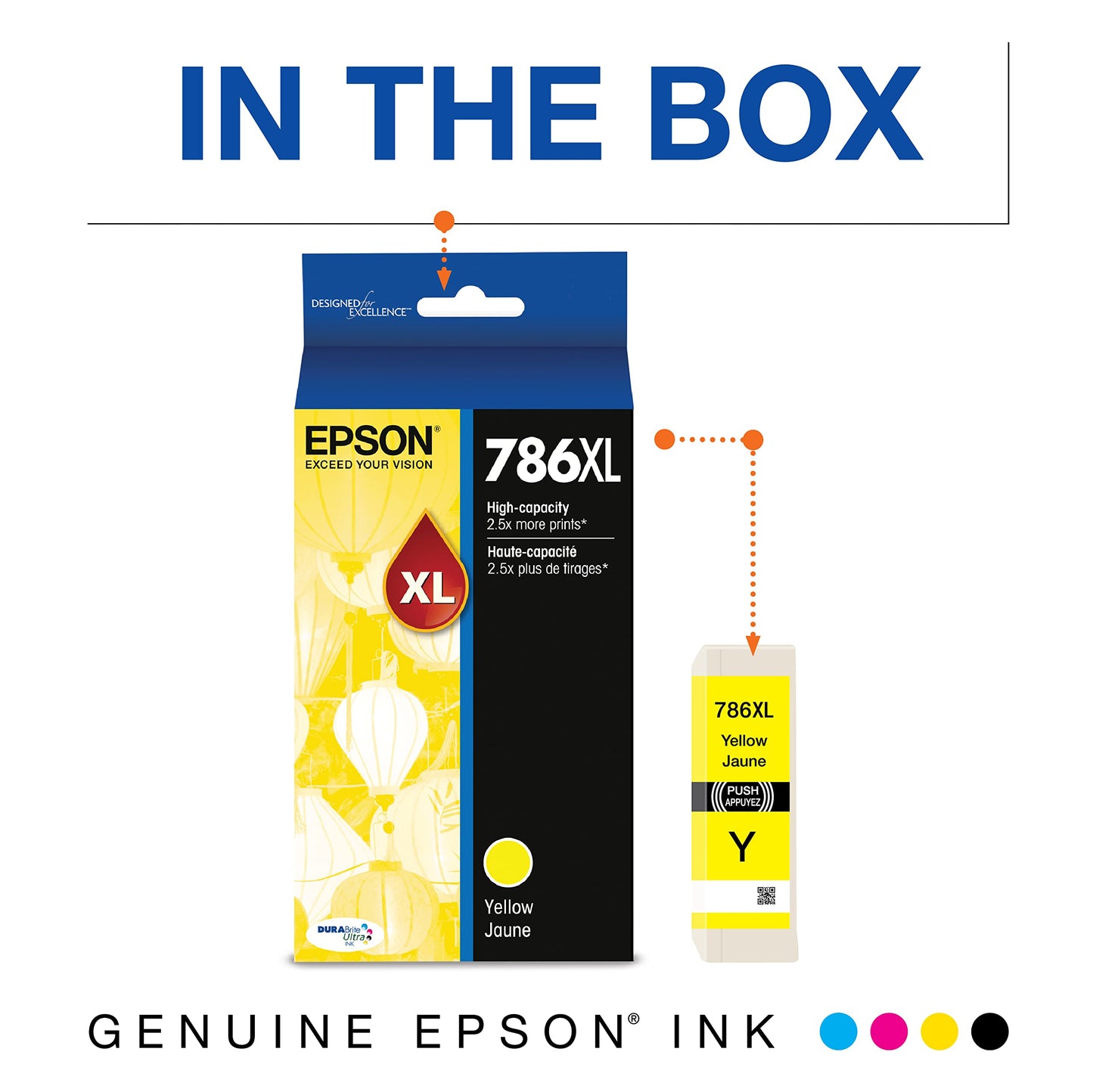 EPSON 786 DURABrite Ultra Ink High Capacity Yellow Cartridge (T786XL420-S) Works with WorkForce WF-5110, 5190, 5620, 5690