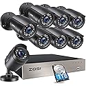 ZOSI 8CH 1080P Security Camera System with 1TB Hard Drive H.265+ 8 CH 5MP Lite Video DVR Recorder with 8X 1080P HD 1920TVL CCTV Cameras, Motion Alert