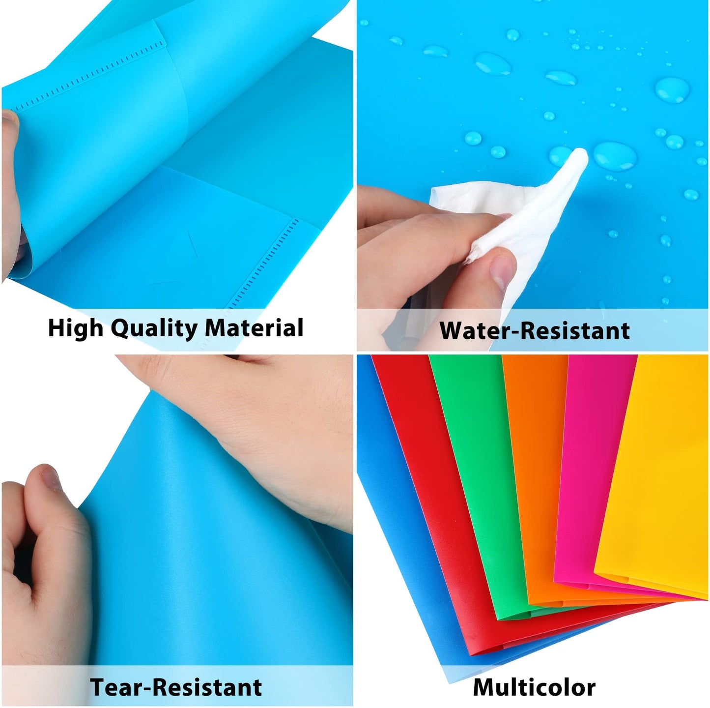 HABGP Plastic Folders with Pockets, 12 Color Heavy Duty Two Pocket Folder