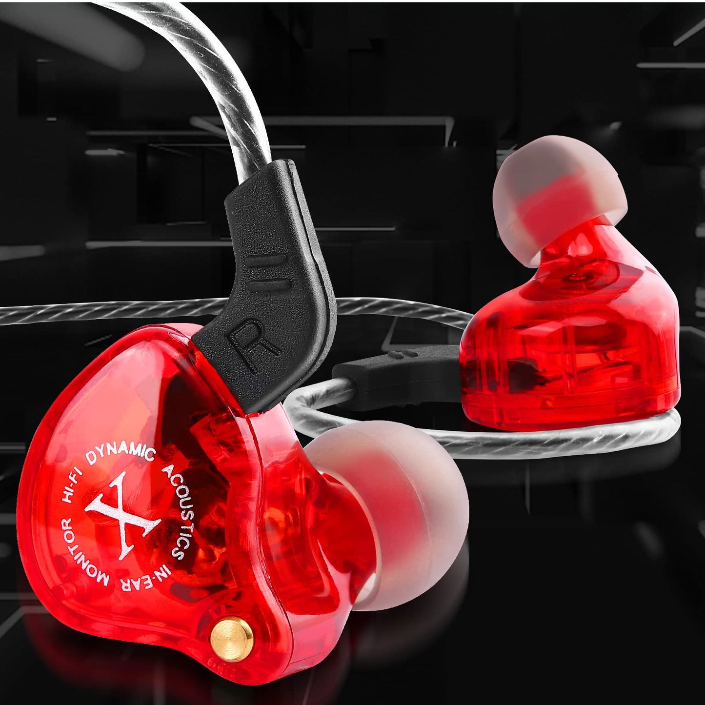 UrbanX iX2 Pro Dynamic Hybrid Dual Driver in Ear Musicians Earphones with Mic Tangle-Free Cable in-Ear Earbuds Headphones for Samsung Galaxy A51 5G UW