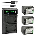 Kastar 3-Pack Battery NP-FP70/FP71 and LTD2 USB Charger Compatible with Sony DCR-HC21 DCR-HC22 DCR-HC23 DCR-HC24 DCR-HC26 DCR-HC28 DCR-HC30 DCR-HC32