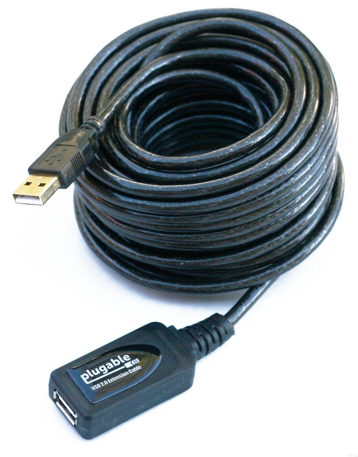 Plugable 10 Meter (32 Foot) USB 2.0 Active Extension Cable Type A Male to A Female - Driverless