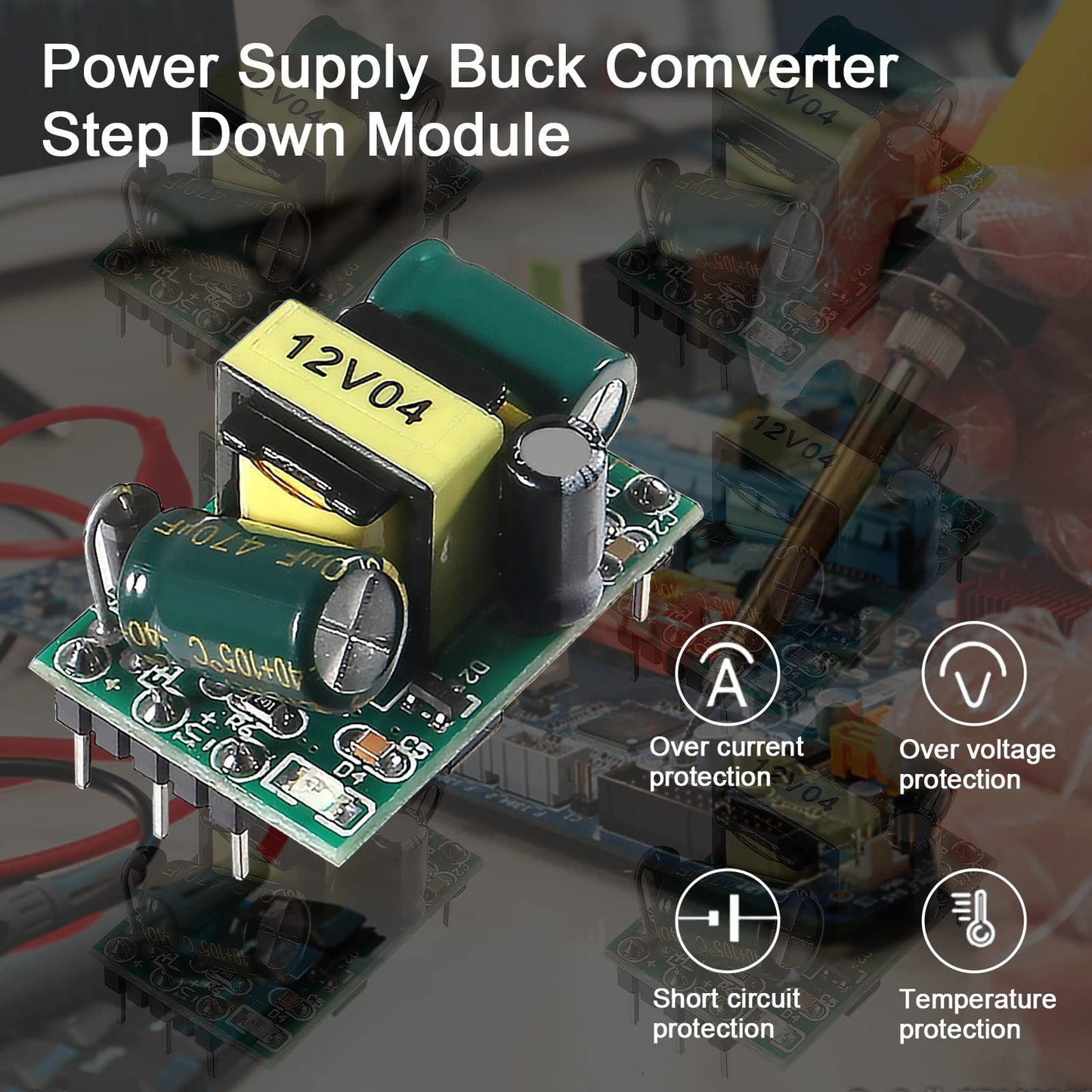 AITIAO 6Pcs AC-DC Precision Buck Power Supply Module 12V 400mA Isolated Switch Power Supply Buck Converter AC 110V 100V-264V to 12V 400mA Isolated…