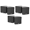 Rockville Cube 3.5 in Black Home Theater Wall Speakers with Swivel Brackets, Compact Design for Surround Sound and Small Room Audio Systems, 6-Piece