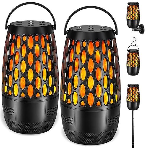 Upgraded Outdoor Bluetooth Speakers Waterproof Patio, Outdoor Speakers with Light, Multi-Speaker Auto-Sync Up to 100 Speaker, BT 5.3 HD Surround