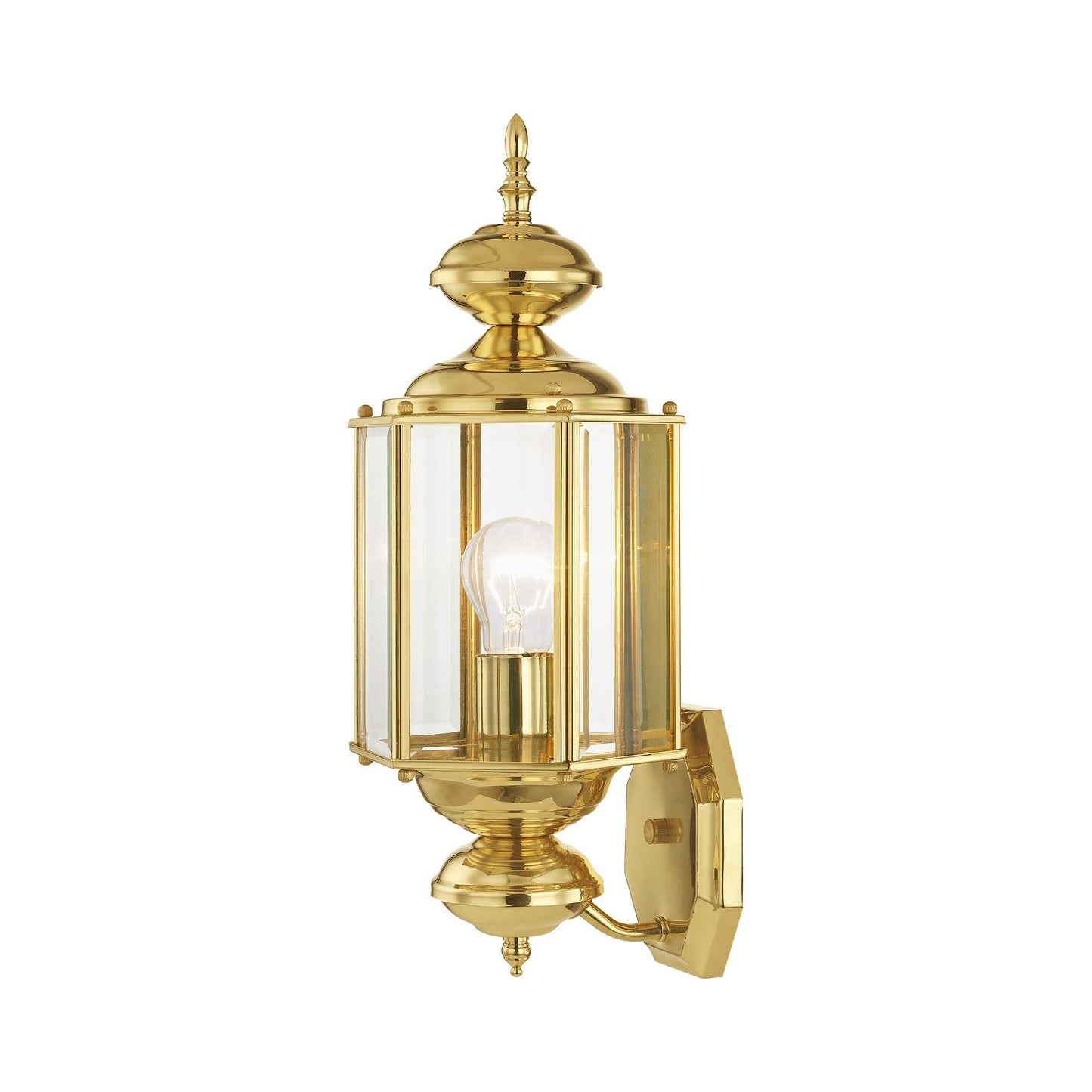 Livex Lighting 2006-02 Basics 1 Light PB Outdoor Wall Lantern, Polished Brass