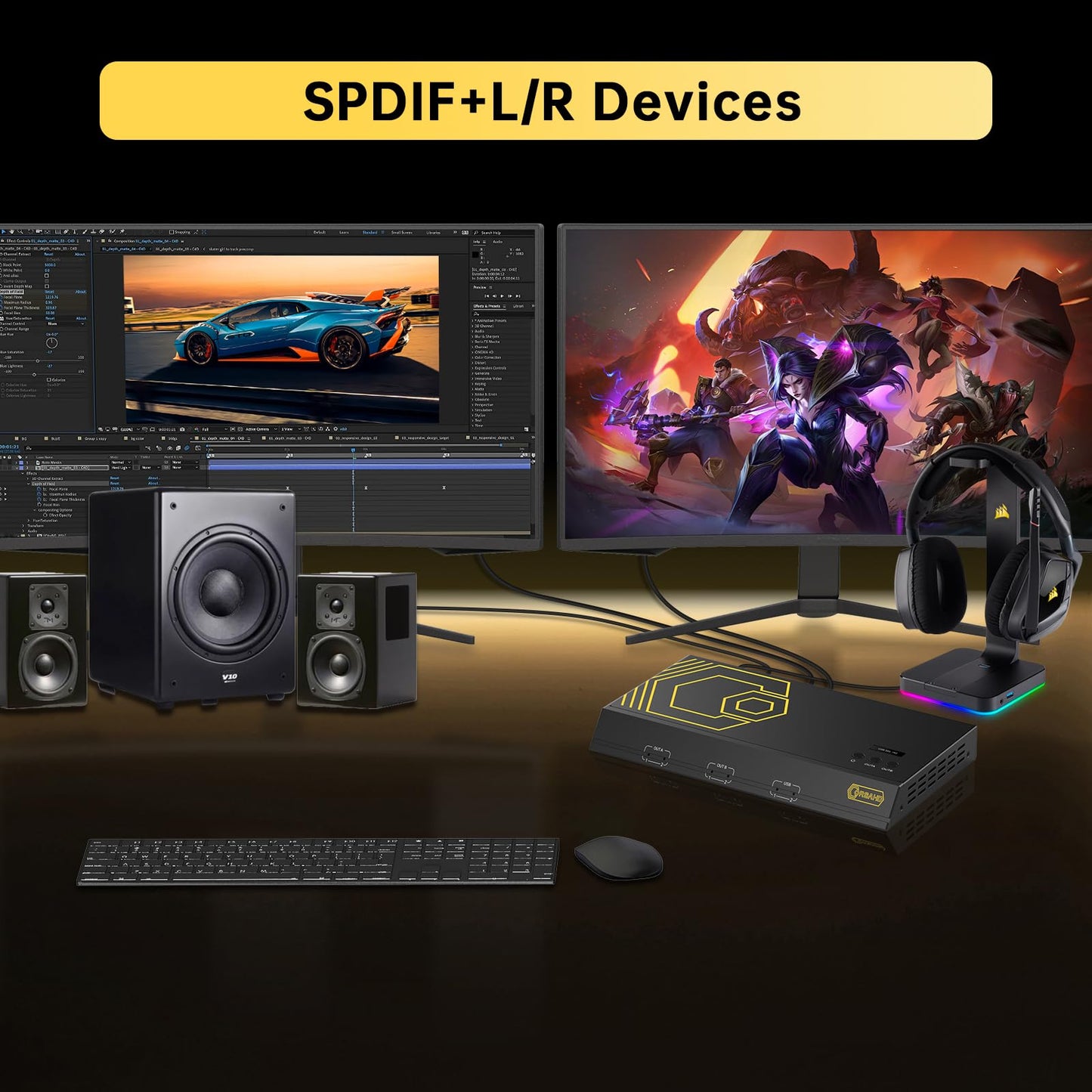 4K@60Hz HDMI KVM Switch USB 3.0 2 Monitors 2 Computers EDID Emulators,Dual Monitor KVM Switch for 2PC Share 2 Displays and 4 USB 3.0 Ports SPDIF L/R