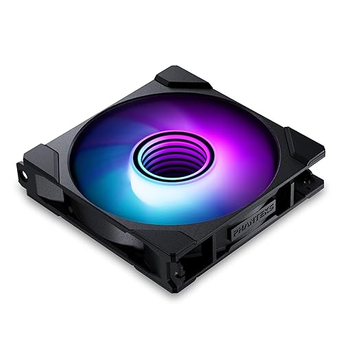 Phanteks M25-120 Gen2, 120mm ARGB High Performance Cooling Fan, Daisy-Chain Unified Fan Frame, Infinity Mirror hub, Single Cable Connection, Black