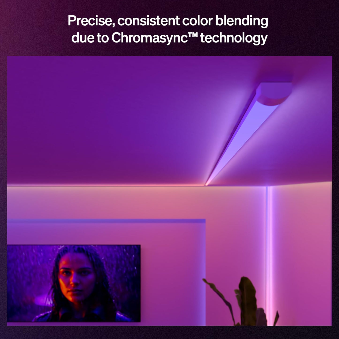 Philips Hue OmniGlow 9.8-Foot Micro LED Strip Light, 2700 lm, Vibrant Color and Ambiance, Flexible Indoor Lighting, Uniform Light, Cuttable, App