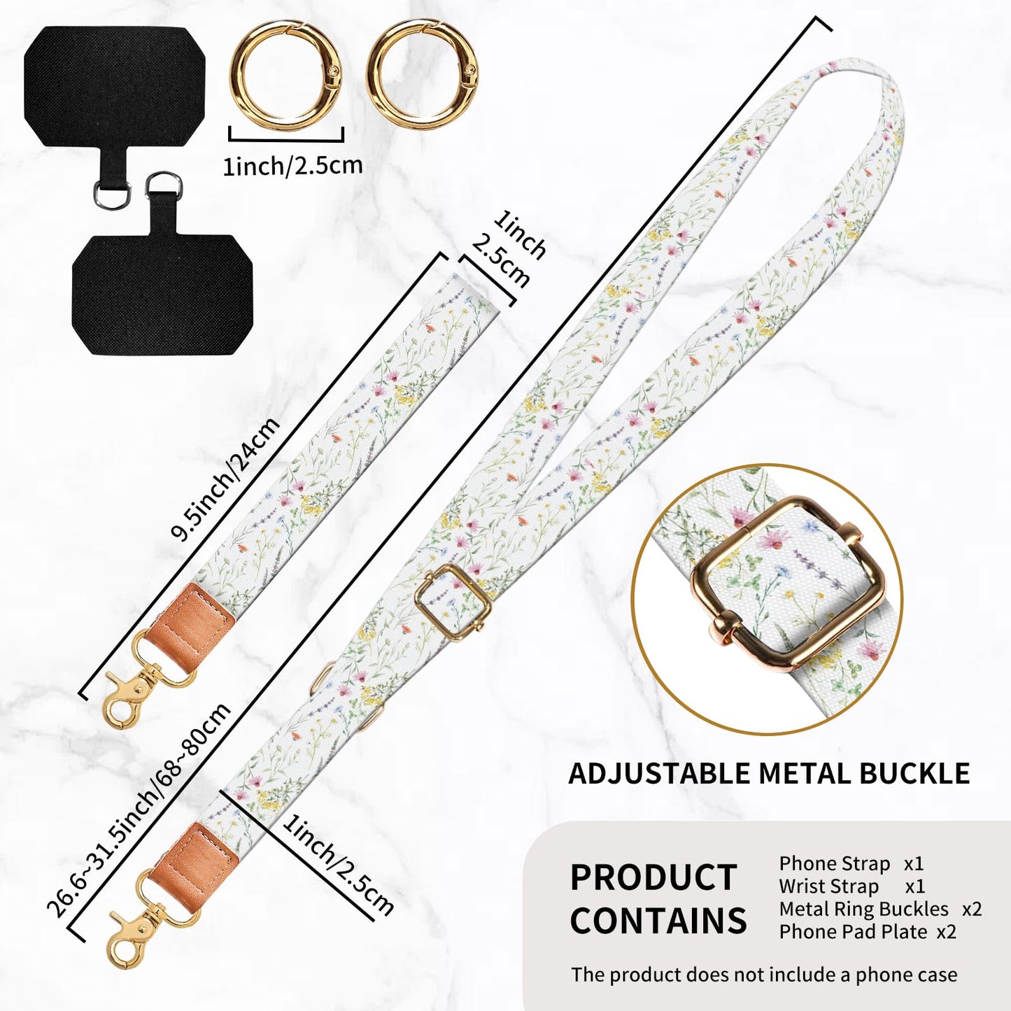 DARUIXZ Phone Lanyard Crossbody Wrist Strap, Universal Adjustable Neck Strap for Phone Case Keys ID Badges, Phone Accessories Travel Essential
