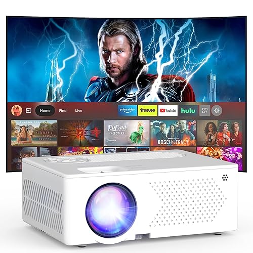 5G WiFi Bluetooth Movie Projector, Real Native 1080P Outdoor Projector for Home Theater Movies, Synchronize Smartphone, Compatible with USB/TV